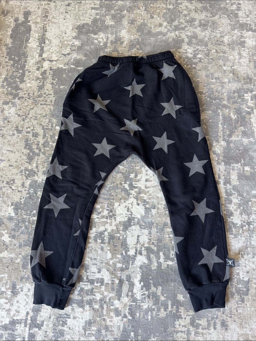 Nununu boy  Black Star Print Jogger Pants, size 10-11